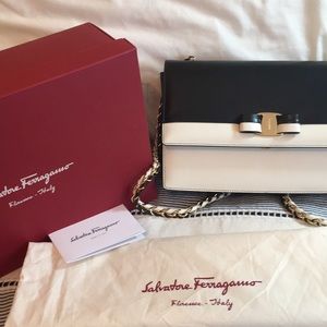 Salvatore Ferragamo Ginny Two-Tone Crossbody Bag